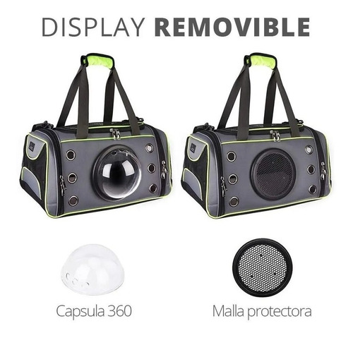 Imagen 5 de 10 de Bolso Transportador Mascotas Gato Perro Visor Rigido Mochila