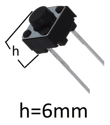 Boton Pulsador 2 Pines 6x6mm Pack 110 Unidades