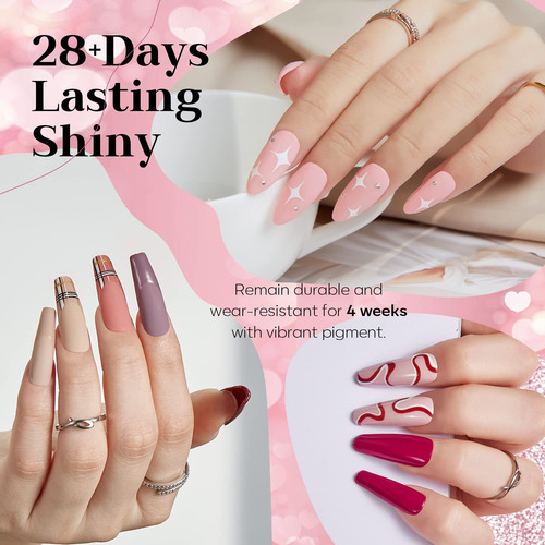 Modelones 35 Pcs Kit De Esmalte De Uñas En Gel Con Luz U V L