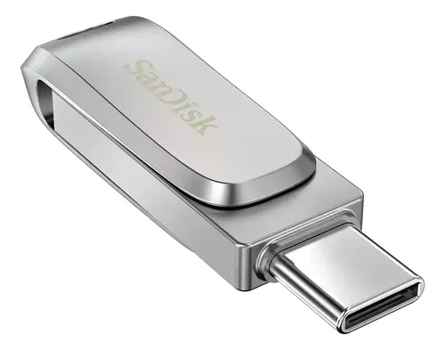 Pen Drive Sandisk Ultra Dual Drive 128gb Usb C/a 3.2 Prata Prateado