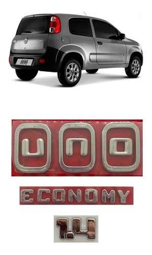 Emblema Letreiro Uno Economy 1.4 2011 2012 2013 2014 2015 16