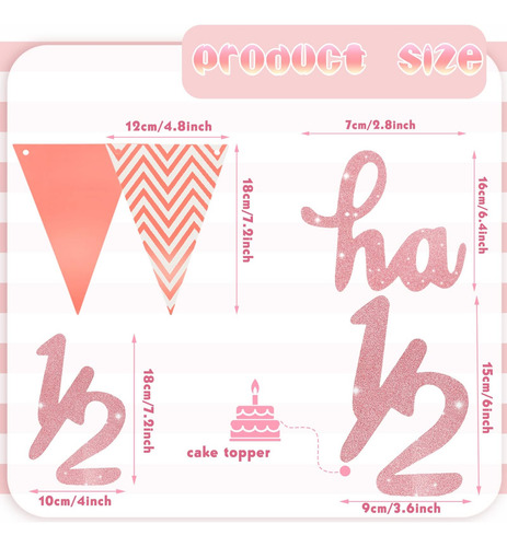 Banner Spakon Glitter De Medio Cumpleaños De 6 Meses Banner