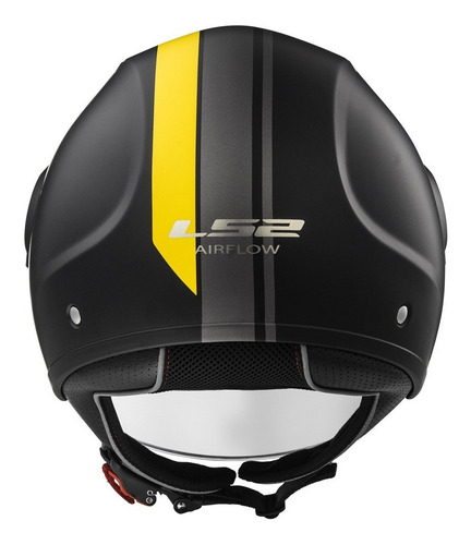 Imagen 7 de 10 de Casco Moto Abierto Ls2 562 Airflow Metropolis Negro Amarillo