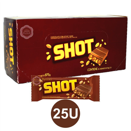 25 Unidades Chocolate Shot X35g - Oferta En Sweet Market