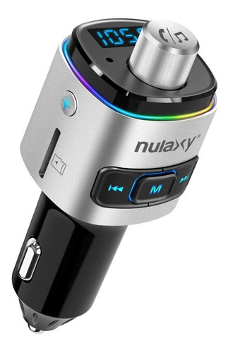 Nulaxy - Transmisor Fm Bluetooth Para Coche, 7 Colores Le...