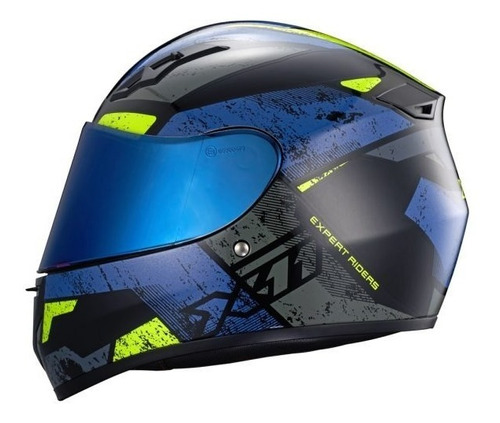 Capacete X11 Trust Pro Ballads Com Viseira Extra Azul/neon