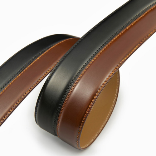 Cinturones Hombre Cuero Hebilla Automática Cinto Vestir Caballero Color Negro Y Marrón