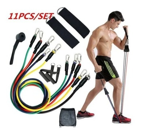 Kit Banda Elástica Resistencia Tubular De Látex Profesional