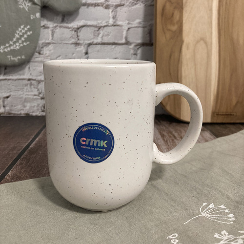 Jarro Mug Taza Recta Granito 300 Cc Café Ceramica Pettish Color Blanco