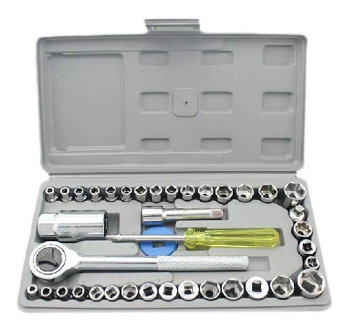 Caja De Herramientas Juego Llave Tubo Kit 40 Piezas Estuche
