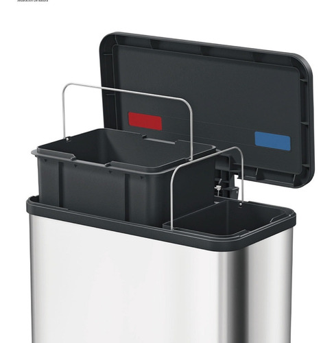 Imagen 2 de 4 de Cesto Cubo Residuos Hailo Öko Duo Plus L 26 Lts. Blanco