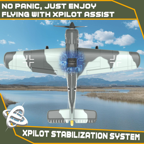 Avión Rc Fw190 4 Canales Con Estabilización Xpilot Listo Par Color