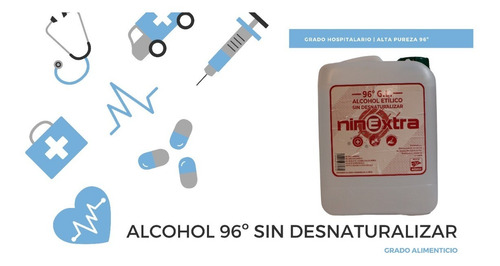 Imagen 2 de 10 de Alcohol Etílico Del 96° Alta Pureza Sin Desnaturalizar.