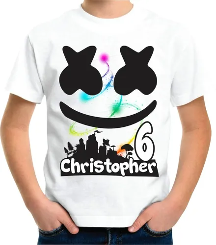 Playera Marshmello Personalizada Fiesta Cumplea os Familia