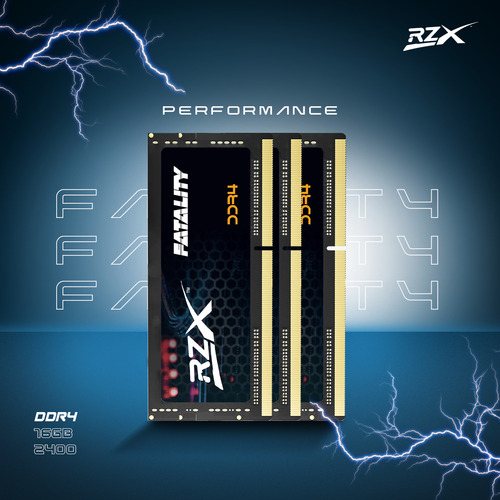 Memoria para portátil Rzx Fatality de 16 GB, Ddr4, 2400 MHz, CL17, 1,2 V