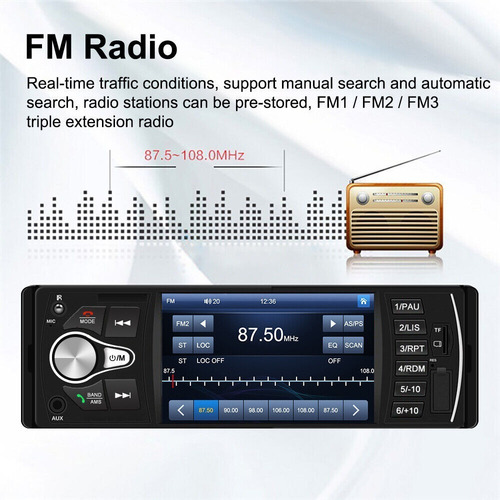Imagen 3 de 4 de Stereo Pantalla 4 Pulgadas Bluetooth Usb Mp3 Fm 1 Din Auto