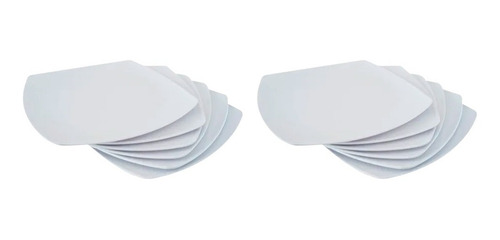 Imagen 1 de 6 de Plato Playo Melamina X12 Cuadrado 25cm Liso
