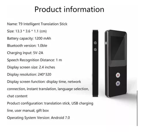 Compre T10 offline tradutor de voz inteligente portátil 137 idiomas tradutor  em tempo real sem internet máquina inter-tradução