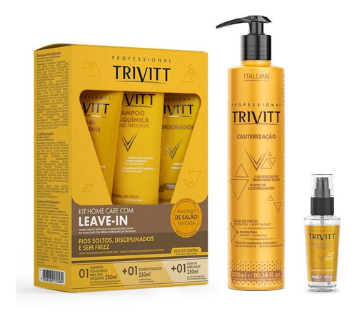 Kit 05 Produtos Trivitt Profissisional Itallian Faça Em Casa