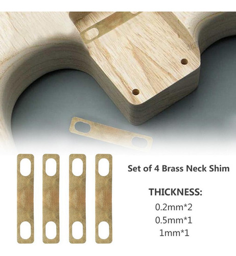 Paquete De 4 Cuñas Para Bajo De Guitarra De Latón 0.2mm