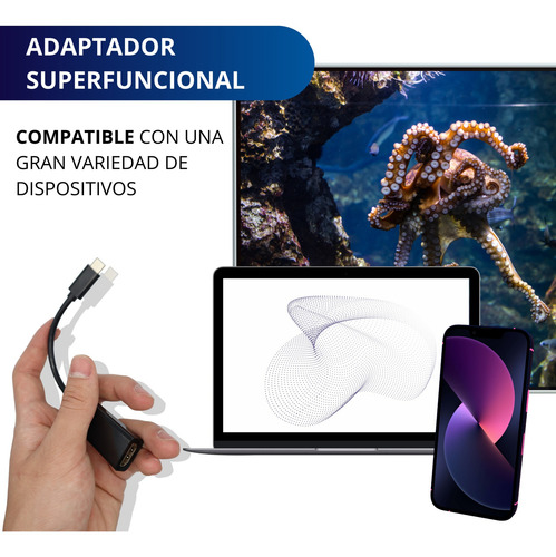 Convertidor Adaptador Hdmi Usb Tipo C A Hdmi Para iPhone 15