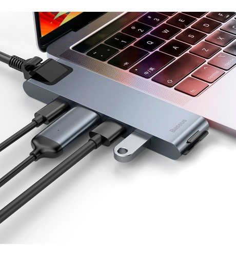 Hub P/mac Dual Type-c Hdmi Sd Tf Usb 3.0 2 Ethernet Usb-c Pd