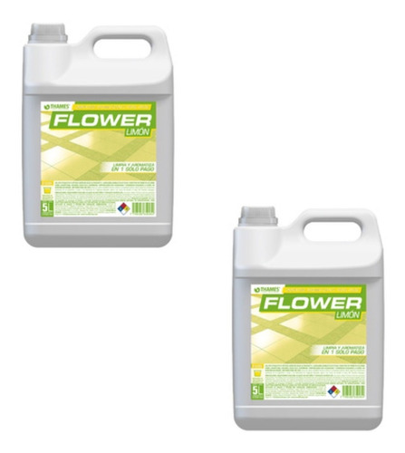 Desodorante Para Pisos Flower Bidon 5lts Limon Pack 4u