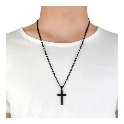 Collar Con Cruz De Diseño, Mxosm-002, 2pzas, Negro, Collar C Color Negro