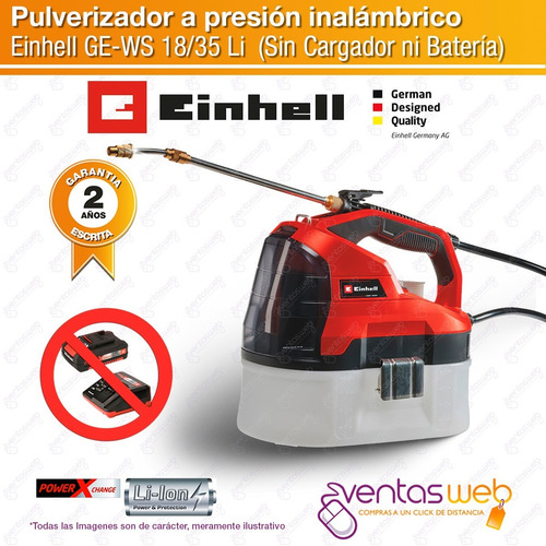 Imagen 3 de 7 de Fumigador Rociador Pulverizador Presion Inalambrico Einhell