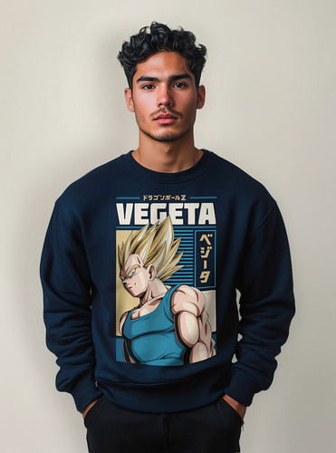 Sudadera Hombre Vegeta Pullover Dragon Ball Loose Fit