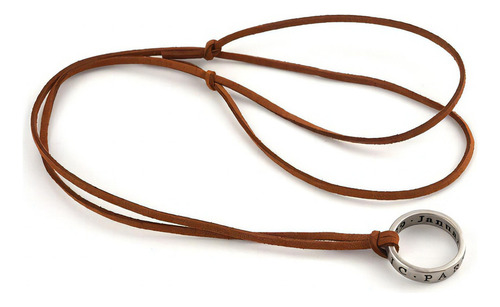 Colar Anel Nathan Drake Uncharted 4 Jogo Couro Gamer Cosplay Cor Prata