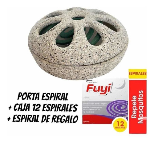 Porta Espiral Mosquito De Ceramica +13espiral Color Piedra N