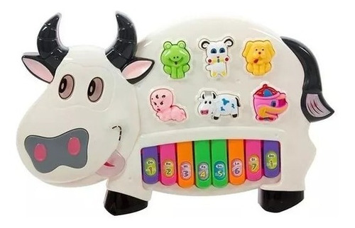 Organeta Piano Musical Juguete Bebes Vaca Niños 6600 Luces