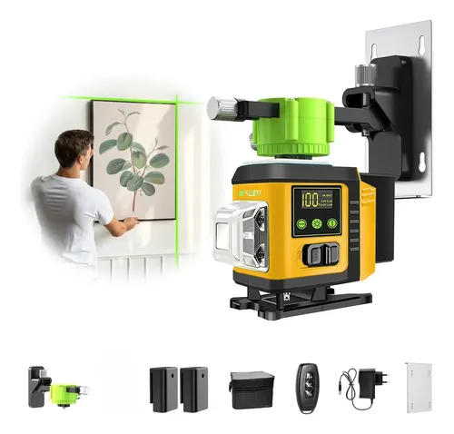 Nivel Laser 12 Linhas Verde 40m Recarregavel C Controle Pro