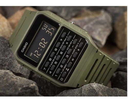 Reloj Calculadora Clasico Casio Ca-53w-1 Relojesymas Verde Wf-3b