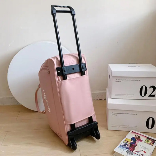Bolso Carro Para Viaje Con Ruedas Gran Capacidad Azul