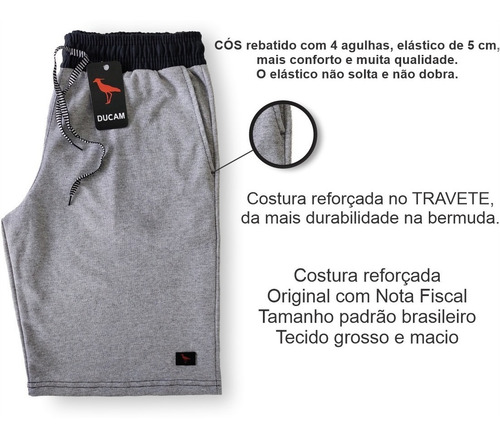Imagem 4 de 4 de Bermudas De Moletom Moleton Kit Com 3 Bermudas De Fabrica