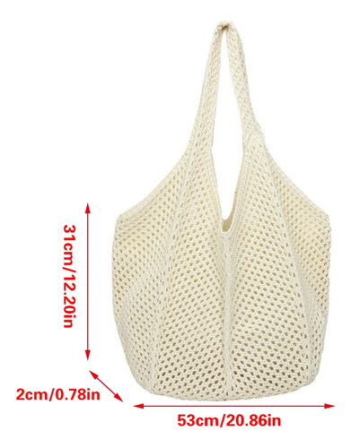 (bg) Bolsa De Malla Para Mujer, Bolso De Playa Único De Punt