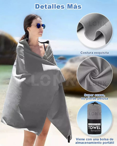 Fjl Toalla Microfibra Secado Rápido Baño Natación Gym Playa