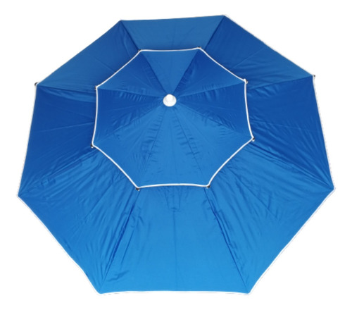 Parasol Sombrilla Lona Azul Desfog 2.40mt Diam Varilla Fibra