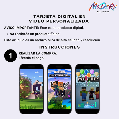 Invitación De Cumpleaños Animada En Video - Minecraft