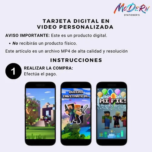 Invitación De Cumpleaños Animada En Video - Minecraft
