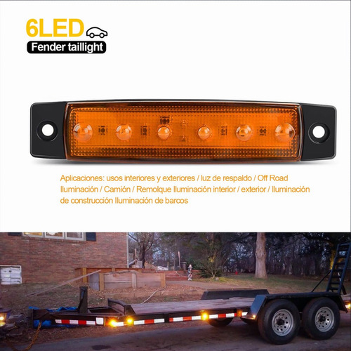 Imagen 9 de 10 de 10 Lateral Led Luces De Marcador Para Camión Remolque Ámbar