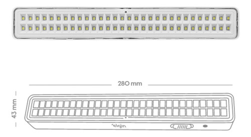 Kit 2 Luminária Luz De Emergência 60 Leds 127/220V Elgin