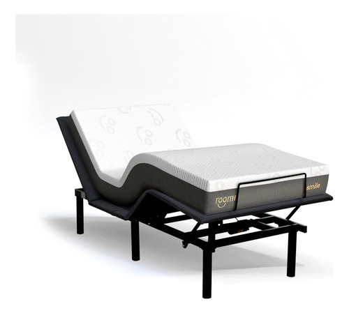 Colchón Queen Size Roomi Smile Memory Foam + Cama Eléctrica Color Gris Oscuro