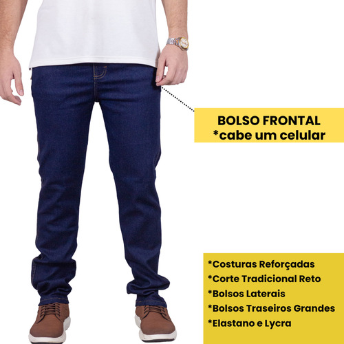 Kit Com 18 Calças Jeans Reforçada Promocional Elastano Lycra