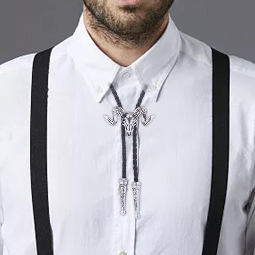3 Cabeza De Cabra Western Bolo Corbata Corbata Vaquero Plata