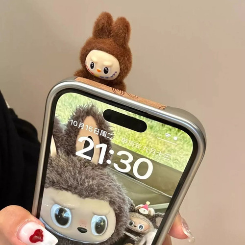 Capa Para Celular Labubu, Design 3d Pelúcia Com Cordão