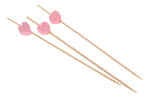 200pcs Creative Heart Shape Sandwich Toothpicks Bamboo Fruit