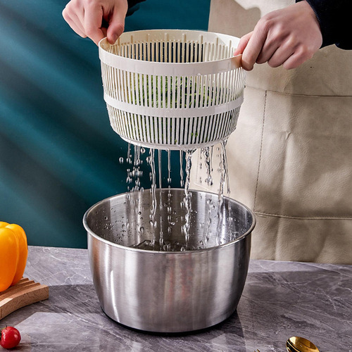 5l Ensalada Cerrable Colador Cesta Secadora De Verduras